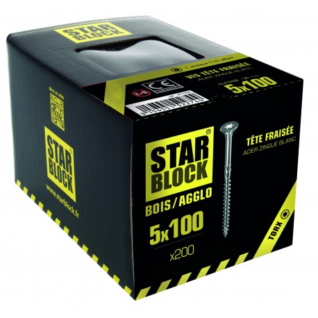 Vis bois et agglomérés - 5x100 - TX - boite de 200 STARBLOCK