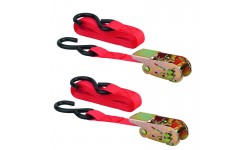 SET DE 2 SANGLES A CLIQUET 25MM X 4.50M CROCHET S