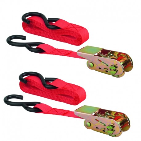 SET DE 2 SANGLES A CLIQUET 25MM X 4.50M CROCHET S